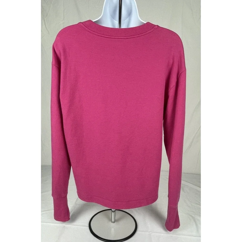 ATHLETA WOMENS MEDIUM PINK CREWNECK SWEATSHIRT HI LOW HEM LONG SLEEVE ATHLEISURE - Picture 2 of 12